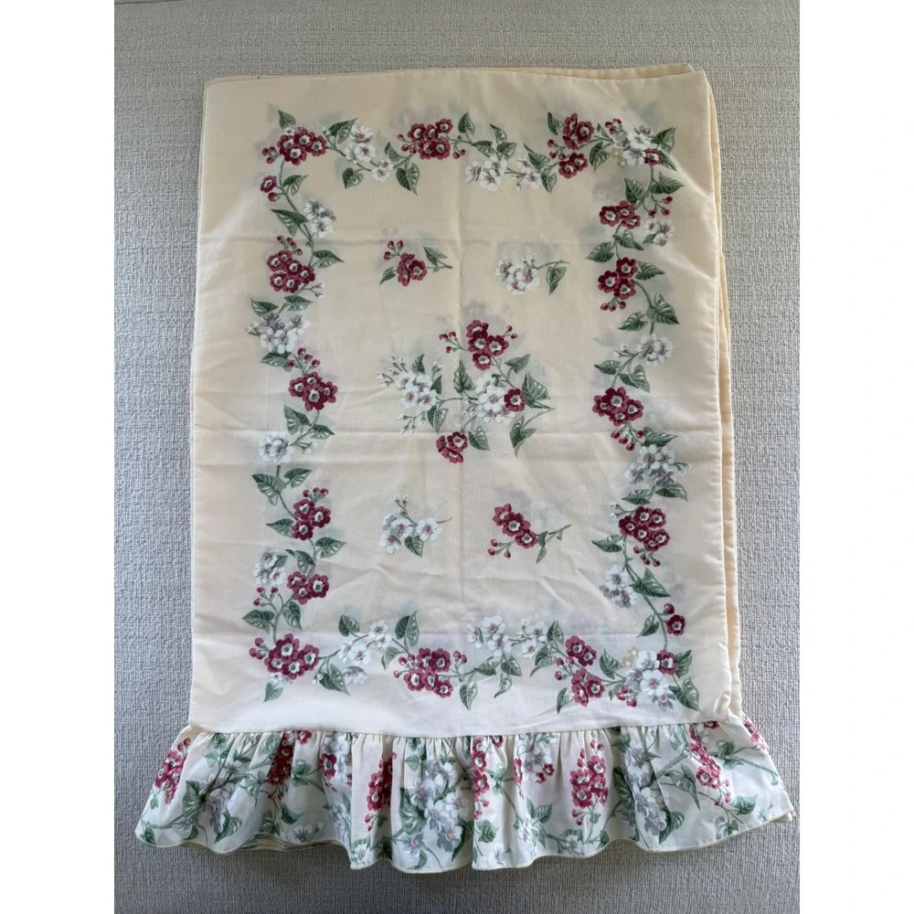 Vtg Set of 4 VTG Springmaid Spring Blossom Floral Ruffle Standard Pillowcases